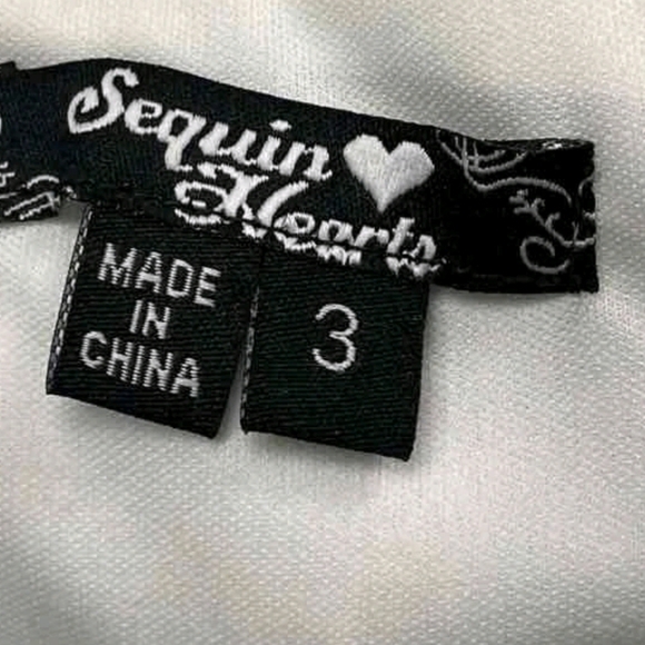 Sequin Hearts White and Black Dress 3 - Picture 5 of 6
